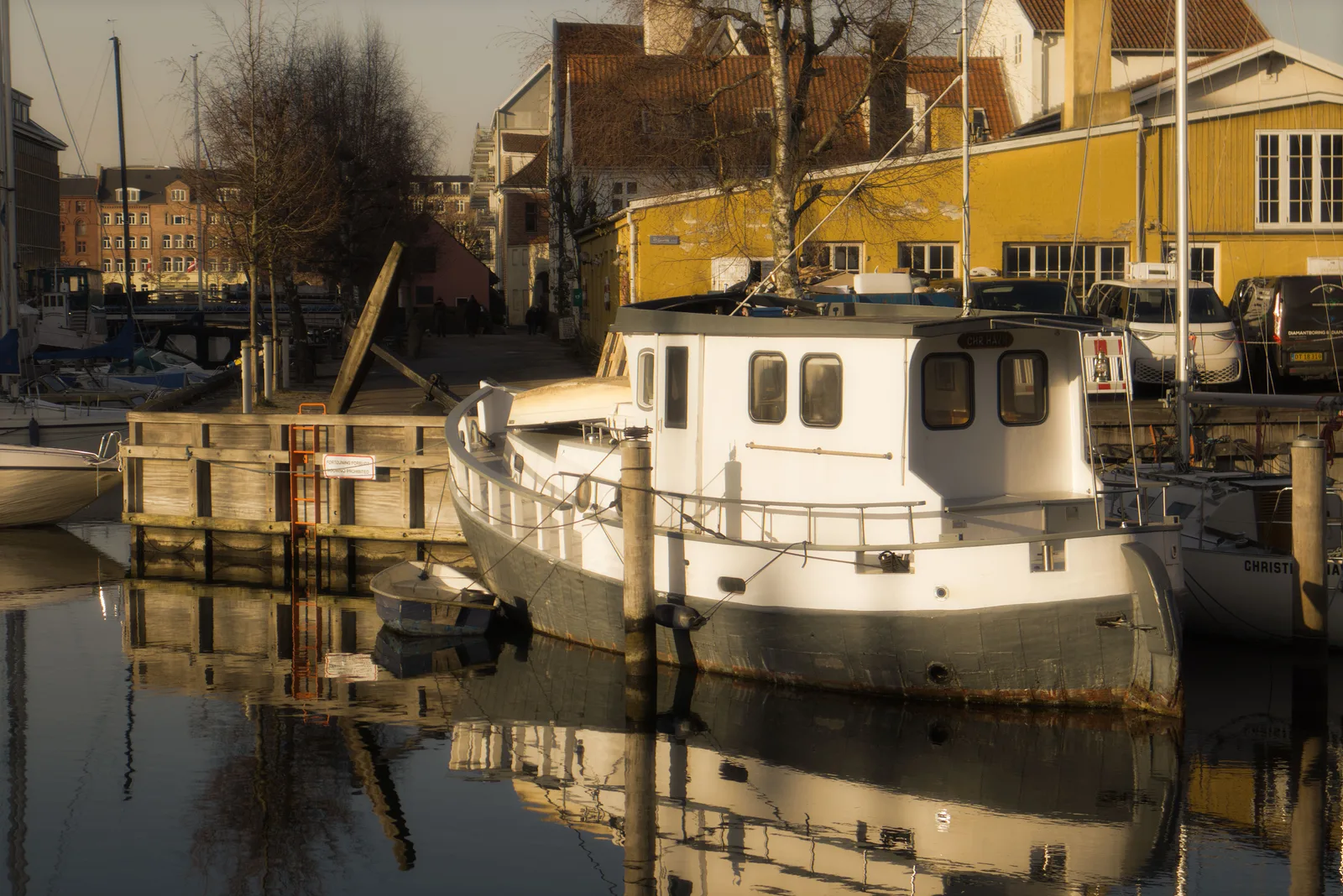 A quay at dusk